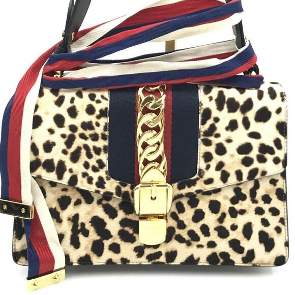 Gucci Handbags - NWOT Gucci Sylvie Calfskin & Pony Hair Flap Bag